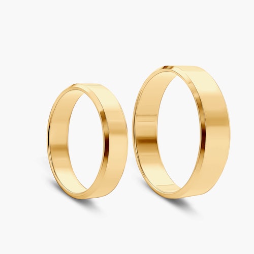 Obrączki ślubne: złote, z fazą, 6 mm